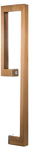 OURECO 45Cm/18In Shower Glass Door Handle, L-Shaped Sliding Barn Door Handle Pull For Kitchen/Bathroom/Office, Double Side Mounted Push Pull Door Handles/Rose Gold