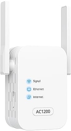 ioGiant WLAN Verstärker AC1200 WLAN Repeater Dualband 867Mbit/s 5GHz & 300Mbit/s 2.4GHz, 2X 5dBi Antenne mit LAN Port, WPS Einfache Einrichtung, AP Modus, Internet Verstärker für Allen WLAN Routern