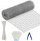 Chicken Wire 40cm x 10m, Galvanised Hexagonal Floristry Chicken Wire Mesh Roll Garden Mesh Fencing Hot-Dipped Wire Poultry Netting with Cutting Plier Gloves & 50Pcs Cable Ties