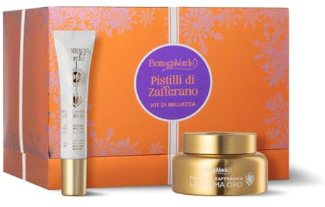 Bottega Verde - Pistilli di Zafferano, Confezione Regalo con Trattamento viso 50 ml e Contorno Occhi 10 ml, in un Elegante Cofanetto, Idea Regalo