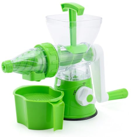 SUJOSAJU Multi Function Manual Juicer, Hand Crank Juice Extractor with Suction Cup Base Portable Juicer Extractor for Vegetables and Fruits
