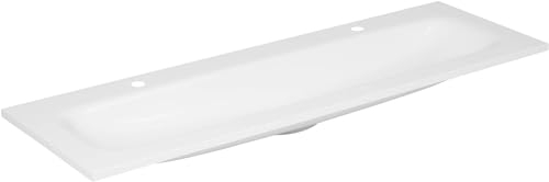 Ben Organic Waschbecken 140x45 cm - Glanz Weiß - Waschbecken für Unterschrank, Waschtisch für Badmöbel Set