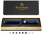 Scriveiner Midnight Blue Personalisierter Stift - Atemberaubender Blauer Lack Luxus Tintenroller, Chrom-Finish, Schmidt Tinte, Bestes Graviertes Tintenroller Geschenkset, Custom Name Gravur