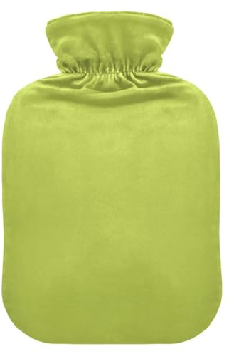 Avocado Green Hot Water Bottles with Soft Cover Hand Feet Warmer Hot Water Bag for Pain Relief, 1L