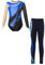 Alvivi Mädchen Turnanzug Glitzer Gymnastikanzug mit Leggings Hose Langarm Ballettanzug Gymnastik Leotard Trikotanzug Akrobatik Wettbewerb Tanzkostüm Royal Blau 146-152