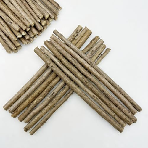 Woohome 120 Stück Holzstab Bastelhölzer Basteln,15cm Holzstäbchen zum Basteln, Holzstab Kunst Handwerk Heimwerker Foto Requisiten,Holz Log Sticks Ast natürlichem, Holzstab Holzstäbe Basteln