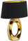 etc-shop Tischlampe Gold Keramik Tischleuchte, LED Warmweiß 5W 470lm, Textil-Schirm Schwarz, Design Nachttischlampe, Leselampe, H 52 cm