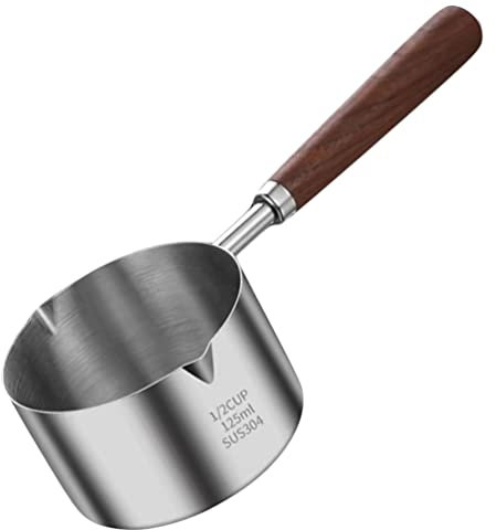 MAGICLULU Cacerola De Inoxidable Con Vertedor y Mango Ergonómico Para Cocinar Salsas y Calentar Para Inducción y Cocinas Eléctricas