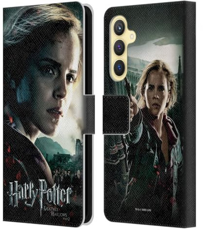 Head Case Designs Offizielle Harry Potter Hermione Granger Deathly Hallows VIII Leder Brieftaschen Handyhülle Hülle Huelle kompatibel mit Samsung Galaxy S23 FE 5G