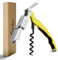CORKAS Tire Bouchon Professionnel, Couteau de Sommelier, qualité hôtel et Restaurant, Couteau de Serveur avec Décapsuleur et Coupe-Capsule, Ouvre Bouteille en Acier Inoxydable (Jaune)