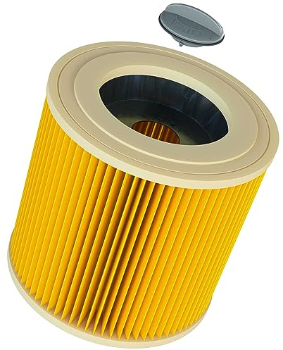 vhbw 1x Faltenfilter kompatibel mit Kärcher NT 38/1 Me Classic E, WD 2.240, WD 2.400 M Staubsauger - Patronenfilter, Gelb