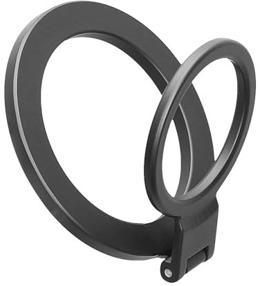 kwmobile magnetischer Ring Fingerhalter kompatibel mit iPhone 15/14/13/12 Serie Handyring - Ringhalter aus Metall mit Standfunktion - kompatibel mit MagSafe - Anthrazit