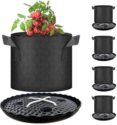 Selbstbewässernder Stoff-Topfboden, 4er-Pack automatisches Bewässerungssystem mit Blumentopf Untersetzer, Topfaufzug, Selbstbewässerung Docht, Pflanzsack für Grow Zelt, Gewächshäuser und Gärten