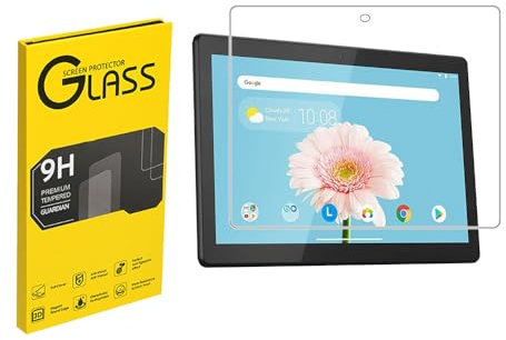 Shunwige Protector de pantalla de cristal templado diseñado para Lenovo Tab M10 X505 X605F X605LK, película templada de alta definición, dureza 9H, anti-arañazos, sensible al tacto.