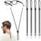 MoKo Glasses Strap 4 Pcs, Adjustable Sunglasses Strap for Men and Women, Flexible Silicon Eyeglasses Strap for Sports, Reusable Glasses Retainer for Fitness, Fishing, Running, Cycling, Black