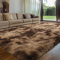 Sour Lemon Hochflor Teppich Braun Teppich Wohnzimmer 140x200 Waschbar Anti-Rutsch Extra Große Teppiche Schlafzimmer Flauschige Moderne Teppiche Matte Teppichen für Schlafzimmer Kinderzimmer