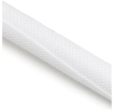 FOVAOK Selbstschließende geflochtene Hülse, isoliert, selbstschließend, isoliert, selbstschließend, Kabel-Organizer, 1/2/5 m, Weiß, 25 mm - 2 Meter