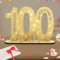 Seutgjie Deko 100 Geburtstag Frauen Männer 1925-2025 Geldgeschenk mit LED Lichterkette Fliege und Geschenkpapier für Jubiläum Hochzeitstag Tischdeko Originelle Holz Schild Gästebuch