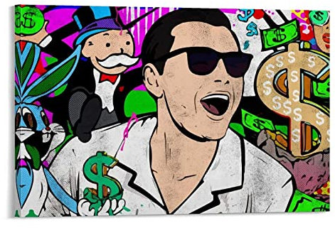 HSYIFF GemäLde Auf Leinwand Senza Cornice 30 * 50cm Wolf Wall Street Monopolyn Poster decorativi del soggiorno