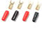 DIYEAH 10 Pairs Copper Gold Plated Fork Crimp Barrier Spades Connectors for Speaker Wire Includes Red Black Boots Electrical Contact Adapters for Enhanced Power Flow
