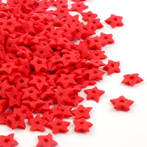 Pearl Sprinkles, Edible Pearls for Cake Decorating, Kosher & Halal (Red Hallow Star)