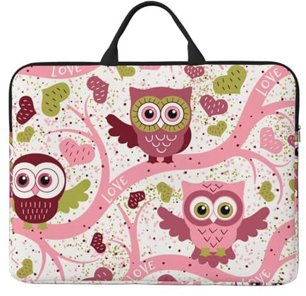 Süße Eule, 14 Zoll Laptophülle, Notebooktasche Laptophülle Aktentasche mit Griff