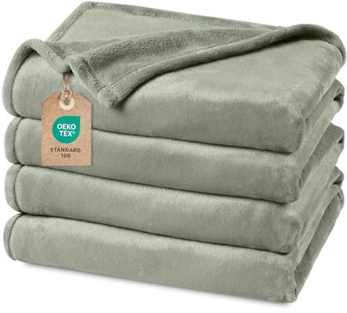 PHF Kuscheldecke Flauschig Fleecedecke 150x200cm - Oeko-Tex Weich Warm Wohndecke, 1PC Decke Blanket für Couch Sofa Bett, Tagesdecken & Kuscheldecken, Sofa überwurfdecke, Seegras