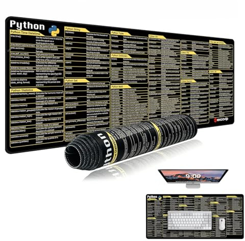 HAIJIYUNTU Python Shortcuts Tapis de Souris, 80x30cm Tapis De Souris Python, Base antidérapante, Tapis DeSouri pour Bureau, Maison, Programmeur
