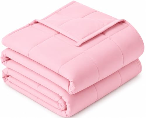 Sivio Gewichtsdecke 7kg Rosa 120x180cm | Atmungsaktiv & leicht, Mikrofaser mit Glasperlenfüllung, Ganzjahresdecke, maschinenwaschbar