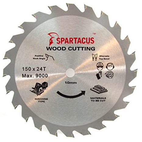 Spartacus 150mm Diameter x 24 Teeth x 10 Bore Wood Cutting Circular Saw Blade Fits Ryobi CCS1801/LM LCS180 RWSL1801M