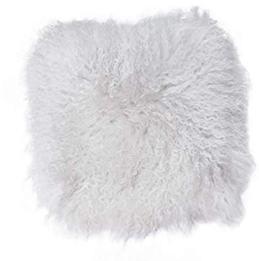 Naturally Sheepskins Echter 100% natürliches mongolisches Lammfell Kissenbezug, 40 x 40 cm, Elfenbein