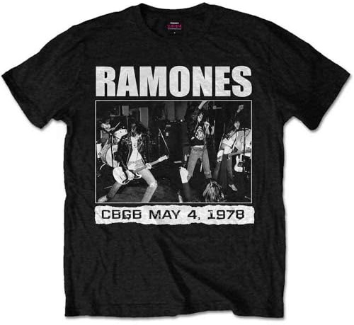 Rockoff Trade Men's Ramones Cbgbs 1978 T-Shirt, Black (Black Black), Xx-Large