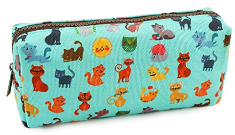 LParkin Simpatico astuccio per matite con gatto, astuccio per trucchi, astuccio per matite kawaii, regalo per insegnanti, borsa per cosmetici