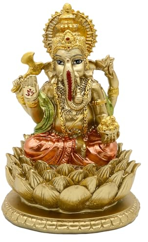 alikiki Hindu-Gott, Ganesha-Statue, Ganesha-Statue, Ganpati, Idol-Skulptur, indischer Mandir-Tempel, Pooja-Artikel, Zuhause, Altar, Yoga, Meditation, Raumdekoration, Geschenke für Indianer