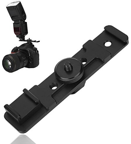 Supporto per Slitta Flash per Fotocamera SLR/DSLR, Doppia Barra di Estensione Hot Shoe per Il Montaggio di luci con Staffa per Flash, Microfono, Fotocamera Canon Canon Nikon