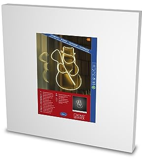 Konstsmide LED Schlauchsilhouette, Schneemann, 288 warm weiße Dioden, 31V Außentrafo, weißes Kabel - 3099-102