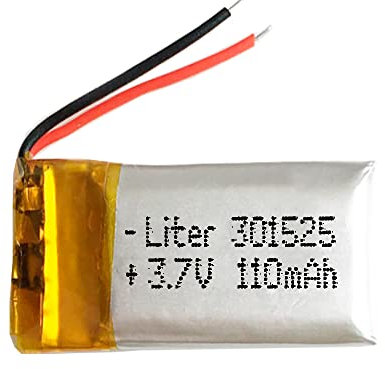 Batterie 301525 LiPo 3.7V 110mAh 0.407Wh 1S 5C Liter Energy Battery pour l'électronique Rechargeable Téléphone Portable Smartwatch GPS - Ne Convient Pas à la Radiocommande 27x15x3mm (110mAh|301525)