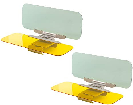 ZONETECH Car Windshield Tac Sun Visor Night Anti-Glare 2 Pack- Premium Quality Universal Sunshade and Night Vision Anti-Dazzle Windshield Driving Visor (2 Pack)