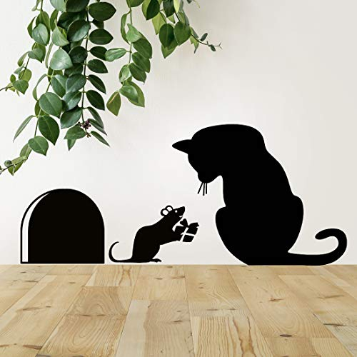 Adesivo da parete in vinile con topo di gatto, per decorare la cucina, per decorare la casa, i gatti, per ufficio, la casa, la casa, la casa, la casa, il gatto, il foro per auto, la camera da letto