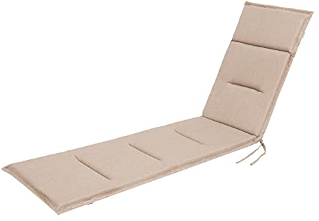 PillowPrim Sitzkissen für Sonnenliege - Stuhlkissen - Für Garten, Terrassen und Balkonliebhaber - Komfort im Freien - Beige, 182 x 42 x 4 cm