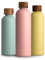 T&N Edelstahl Trinkflasche 1 Liter, Thermosflasche 1l mit Akazienholz Deckel, Isolierte Wasserflasche auslaufsicher bei Kohlensäure, Isolierflasche 1000ml - Nude