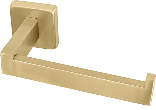YUET Porte Papier Toilette Laiton Brossé, Acier INOX Porte Rouleau Support Papier Toilette pour Salle De Bain et Cuisine (Carré)
