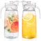 Elsjoy 2 Stück Acrylkrug mit Deckel und Ausguss, 1,3 L, Klarer Wasserkrug Unzerbrechlicher Getränkebehälter für Kühlschrank, Eistee, Limonade, Saft, Milch