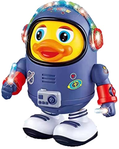 BSTCAR Tanzende Astronaut Ente Spielzeug mit Lichtern und Geräuschen, Elektrisches Lernspielzeug Musikalischer Tanz Swing Gesang Astronaut Ente Robot Geschenk für Babys Kinder