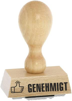 Office-Stempel/Lagertext – GENEHMIGT - von Kaufhaus2010 Buchenholzstempel – Lagertextstempel zur Kennzeichnung von Dokumenten 4 cm lang