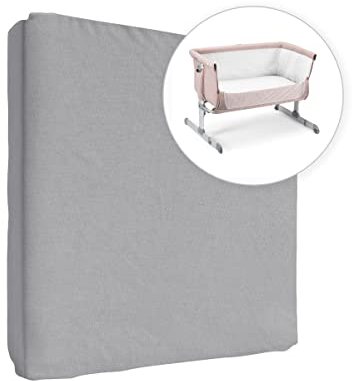Jersey 100% Baumwolle Spannbettlaken für 90 x 55 cm Baby Nachttisch Kinderbett Matratze (Grau)