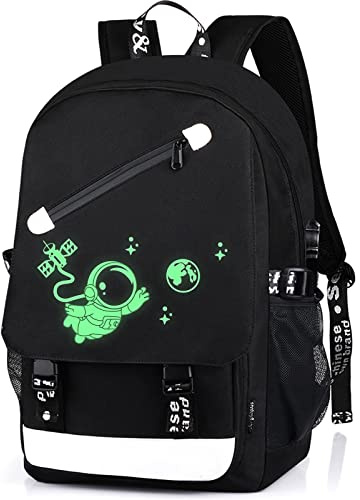 FEWOFJ Anime Astronaut Backpack for Boys, School Bags Glow Bookbags for Teenagers