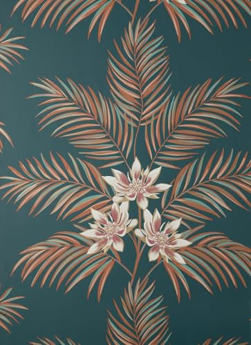 Fine Decor UK Bali Tropical Floral Peacock