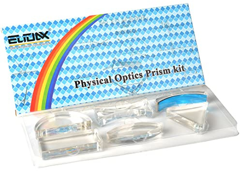 6 Pcs Acrylic Glass Light Prism Optical Lens Triangular Semicircular Rectangular Concave Convex Mirror Len Physics Demonstration Tools Equipment for Physics Teaching Lab Reflection Refraction Science