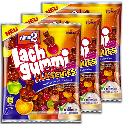 3 er Pack Lachgummi Cola Flaschies 3 x 200g